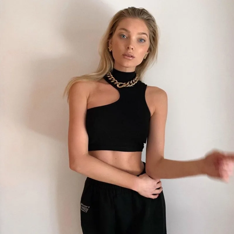 Xfhh Sexy Woman Clothes Vest Top Women Sleeveless Turtleneck Asymmetrical Chic Student Casual Street Sling Corset Crop y2k ropa 
Xfhh Sexy Woman Clothes Vest Top Women Sleeveless Turtleneck Asymmetrical Chic Student Casual Street Sling Corset Crop y2k ropa