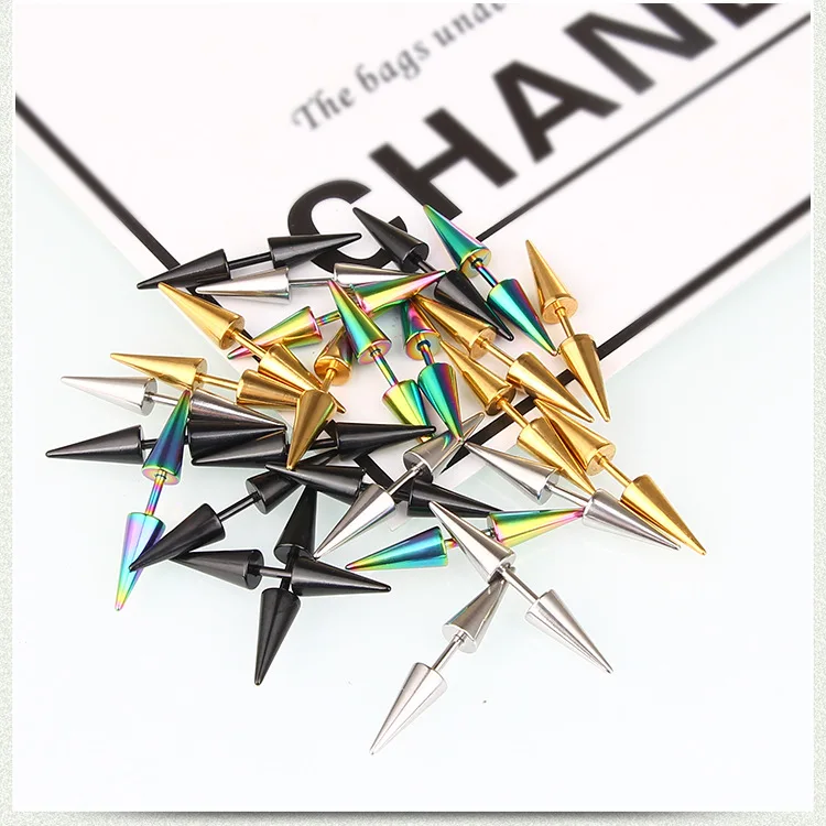 2PCs Classic Fashion Punk Rock Rivet Spike Tip Cone Body Penetration Women Men Ear Stud Earrings Street Hip Hop Party Jewelry
2PCs Classic Fashion Punk Rock Rivet Spike Tip Cone Body Penetration Women Men Ear Stud Earrings Street Hip Hop Party Jewelry