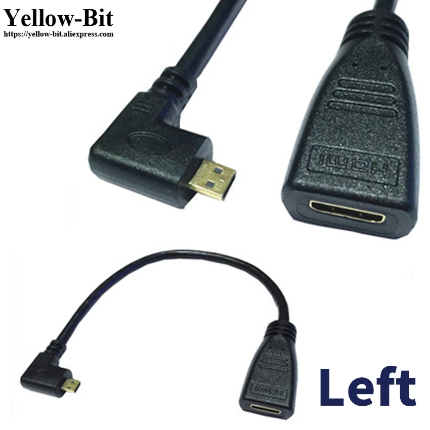0 25 m HDMI 1 4 D type Micro to Female M/F УДЛИНИТЕЛЬ 90 градусов вправо влево вверх вниз|Кабели HDMI| |