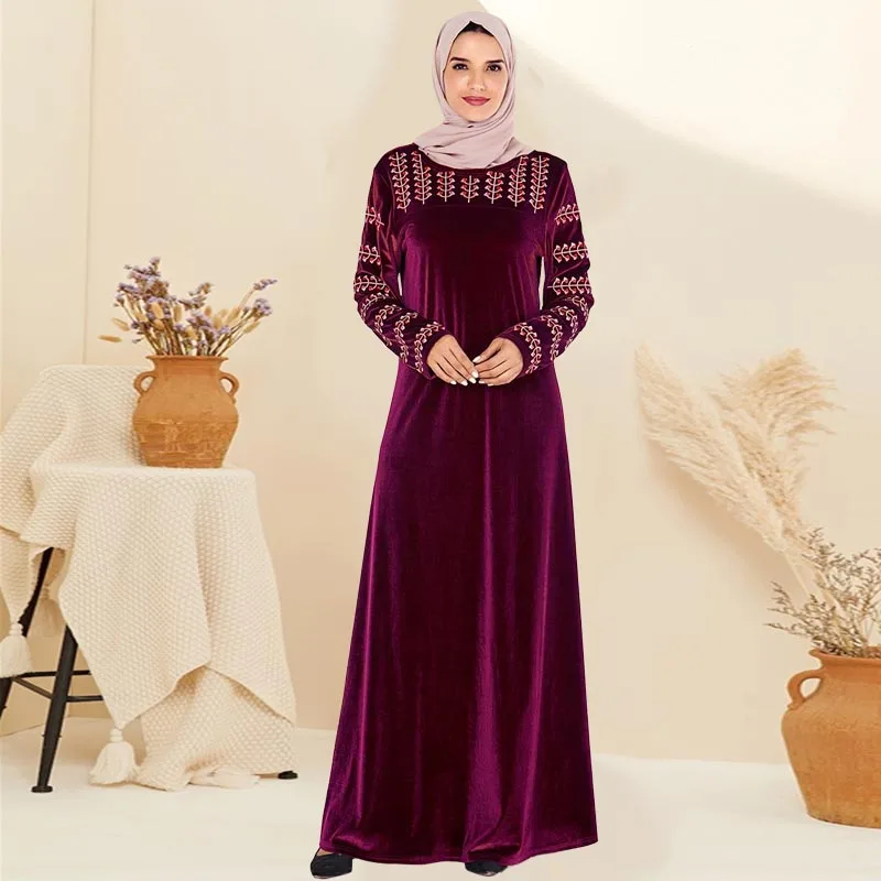 BNSQ Burgundy Thick Winter Velvet Dress Gown With Long Hijabs Muslim Clothing Dubai Indonesia Maxi Indian Lehenga Dresses
BNSQ Burgundy Thick Winter Velvet Dress Gown With Long Hijabs Muslim Clothing Dubai Indonesia Maxi Indian Lehenga Dresses
