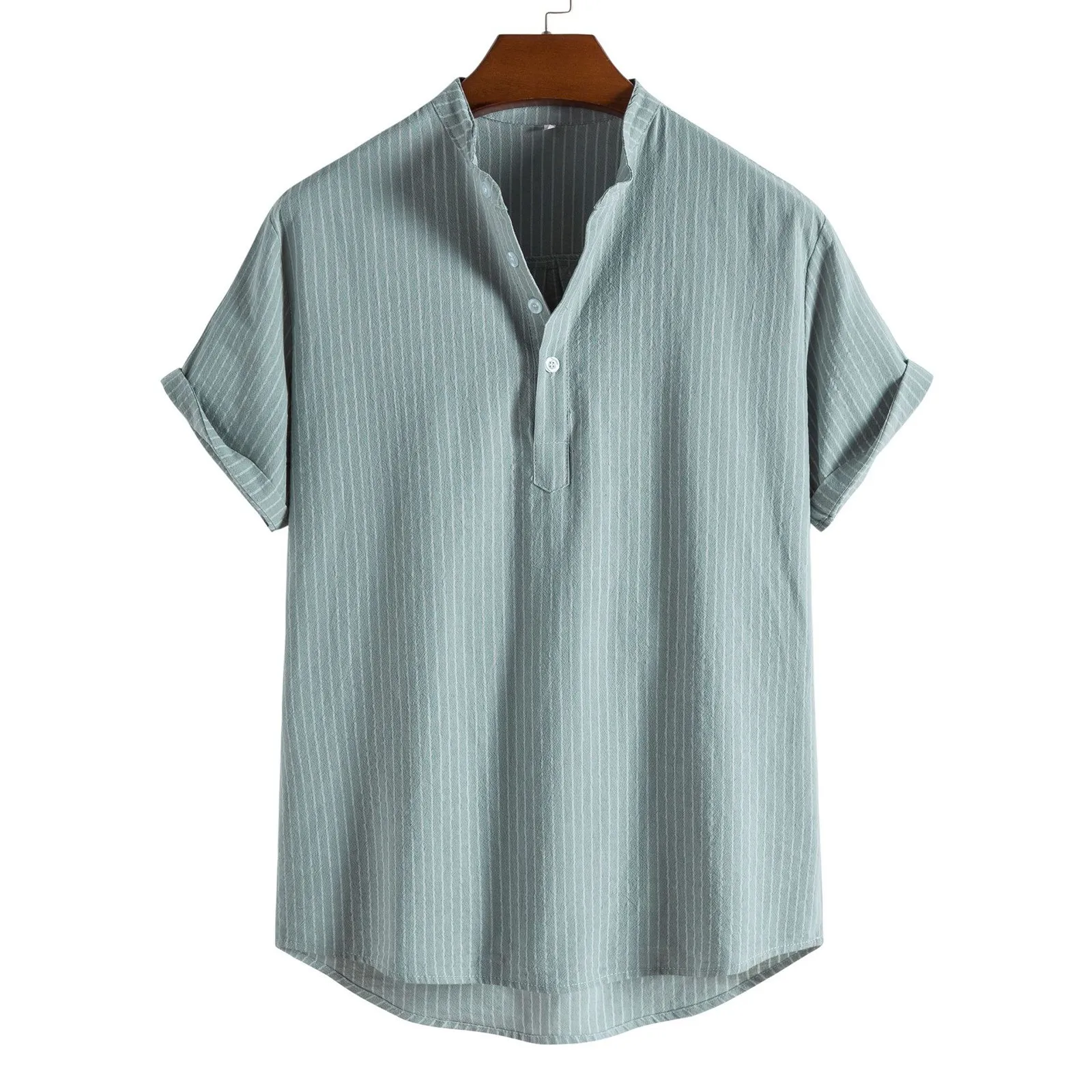 54# Men's Shirt Fashion Autumn Summer Shirt Mens Striped Cotton Linen Turn-Down Loose Short Sleeve 2021 Casual Buttons Shirt
54# Men's Shirt Fashion Autumn Summer Shirt Mens Striped Cotton Linen Turn-Down Loose Short Sleeve 2021 Casual Buttons Shirt