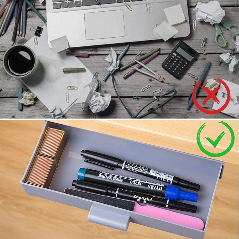 Drawer Type Storage Box Desk Bottom Hanging Hidden Pen Case Desk Organizer Organizer For Cosmetics Kitchen Drawer Organizer TLSM
Drawer Type Storage Box Desk Bottom Hanging Hidden Pen Case Desk Organizer Organizer For Cosmetics Kitchen Drawer Organizer TLSM