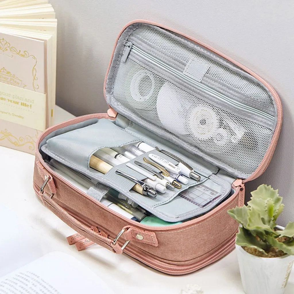 Creative Canvas Solid Color Large Capacity Pencil Bag Cosmetic Storage Bag Home Office & School Storage Student Pencil Case
Creative Canvas Solid Color Large Capacity Pencil Bag Cosmetic Storage Bag Home Office & School Storage Student Pencil Case