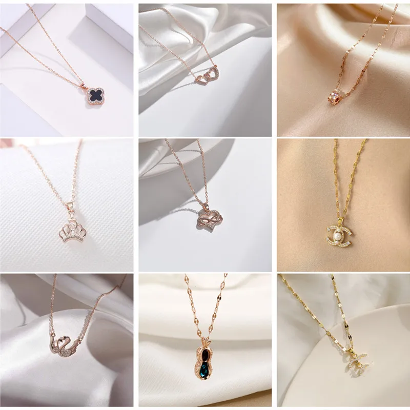 Korean Fashion Titanium Steel Rose Gold Necklace Female 18K Gold Plated Simple Cold Wind Neck Link Short Chain Jewelry
Korean Fashion Titanium Steel Rose Gold Necklace Female 18K Gold Plated Simple Cold Wind Neck Link Short Chain Jewelry