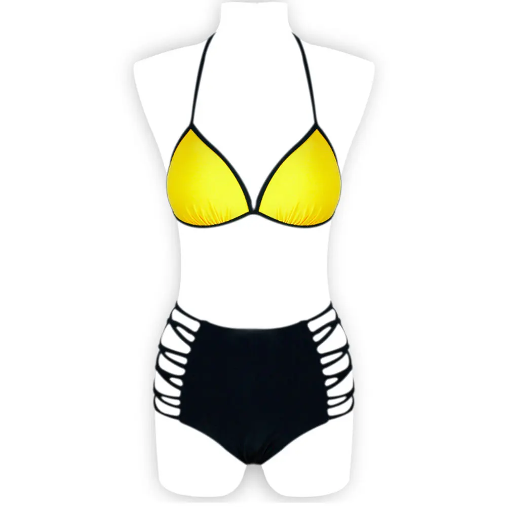 Two-piece Halter Straps Swimsuits Women Bandage Push-up Bra Padded Bikini Set High Waist Swimwear Swimsuit Bathing Suit
Two-piece Halter Straps Swimsuits Women Bandage Push-up Bra Padded Bikini Set High Waist Swimwear Swimsuit Bathing Suit