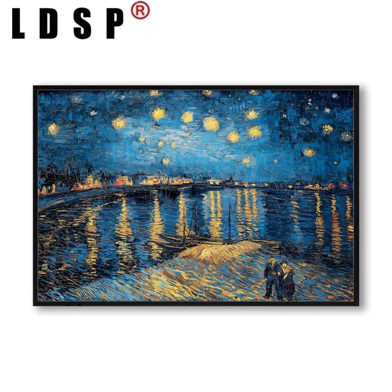 LDSP Poetry Starry Sky Canvas Painting On The Rhone River by Van Gogh Famous Artist Print Poster Wall Art Picture For Home Decor
LDSP Poetry Starry Sky Canvas Painting On The Rhone River by Van Gogh Famous Artist Print Poster Wall Art Picture For Home Decor