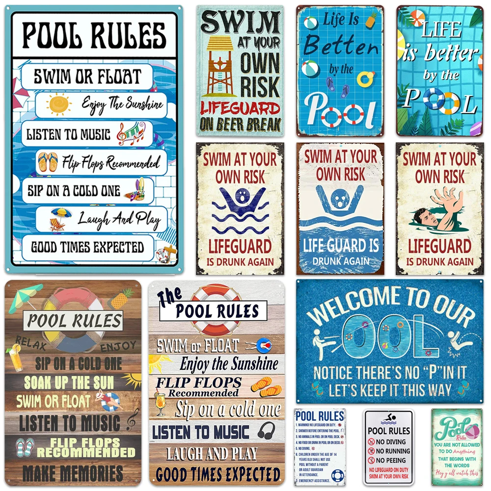Beach Pool Rules Wall Metal Posters Tin Signs No Swim No Running Warning Text Public Pool Beach Wall Signs Shabby Plate Poster
Beach Pool Rules Wall Metal Posters Tin Signs No Swim No Running Warning Text Public Pool Beach Wall Signs Shabby Plate Poster