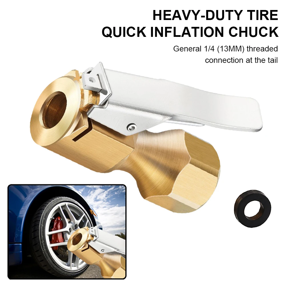 Car Tire Air Chuck Open Closed Flow Lock On Tire Chuck Quick Connect Clip 13mm Brass Inflatable Pump Clips Inflator Connector
Car Tire Air Chuck Open Closed Flow Lock On Tire Chuck Quick Connect Clip 13mm Brass Inflatable Pump Clips Inflator Connector