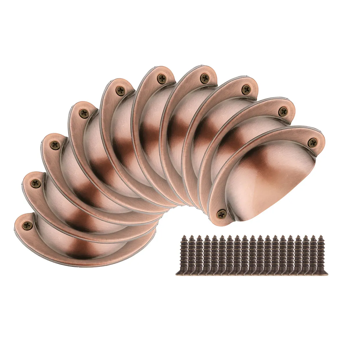 10 Pack 82mm Half Moon Shell Bin Cup Traditional Drawer Handle Pulls Furniture Cabinet Hardware Drawer Knobs with Screws Copper
10 Pack 82mm Half Moon Shell Bin Cup Traditional Drawer Handle Pulls Furniture Cabinet Hardware Drawer Knobs with Screws Copper