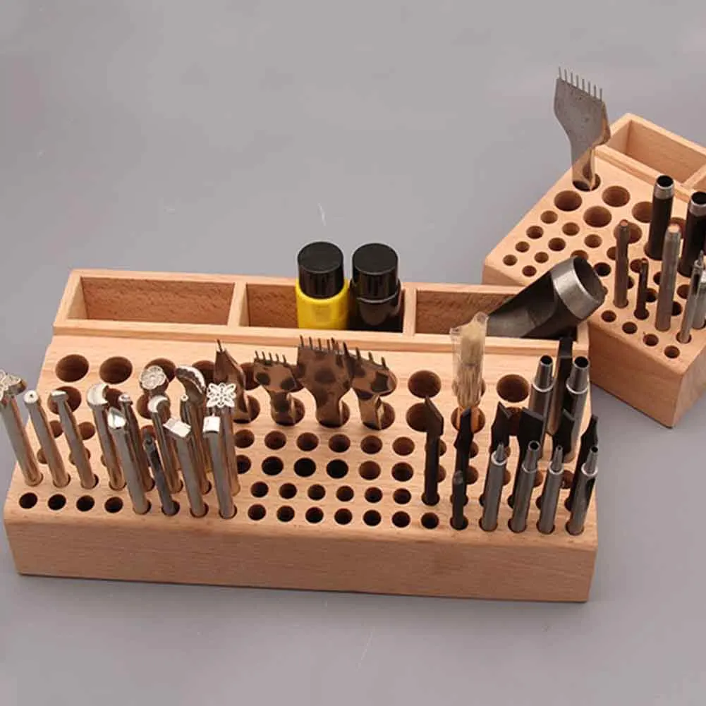 Integrated Beech Leather Craft Tools Holder Multi Holes Stamp Punch Accessories For Drill Bits Storage Organizer Free Standing
Integrated Beech Leather Craft Tools Holder Multi Holes Stamp Punch Accessories For Drill Bits Storage Organizer Free Standing