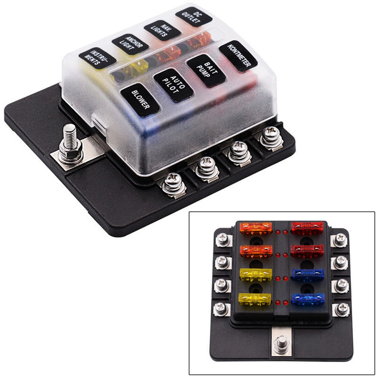 Fuse Box Holder Waterproof Dust-Proof 8 Way Blade Fuse Box Block Holders Terminal Circuit For Car Boat 32V Dropshipping New
Fuse Box Holder Waterproof Dust-Proof 8 Way Blade Fuse Box Block Holders Terminal Circuit For Car Boat 32V Dropshipping New