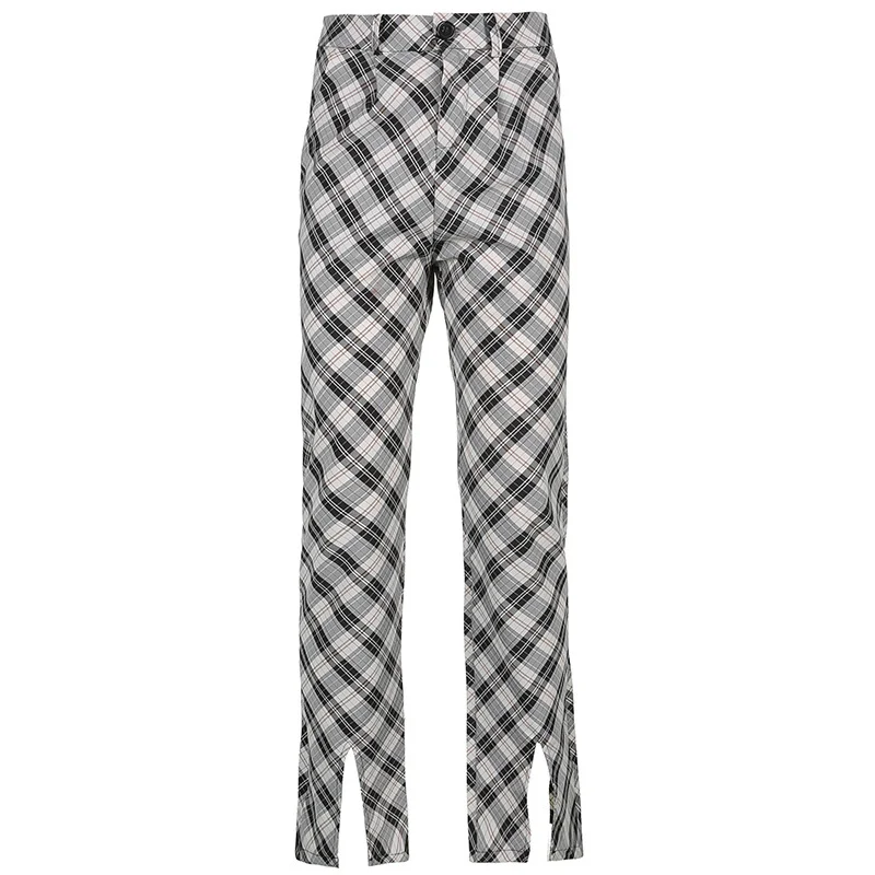 Women's Straight Pants Long High Waist Diamond Plaid Printed Split 2021 Summer New Vintage Y2K Fashion Female Casual Trousers
Women's Straight Pants Long High Waist Diamond Plaid Printed Split 2021 Summer New Vintage Y2K Fashion Female Casual Trousers