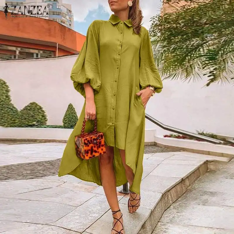 ZANZEA Women Bohemian Shirts Dress 2021 Spring Autumn Puff Sleeve Midi Dresses Vestidos Robe Casual Solid Holiday Long Sundress
ZANZEA Women Bohemian Shirts Dress 2021 Spring Autumn Puff Sleeve Midi Dresses Vestidos Robe Casual Solid Holiday Long Sundress