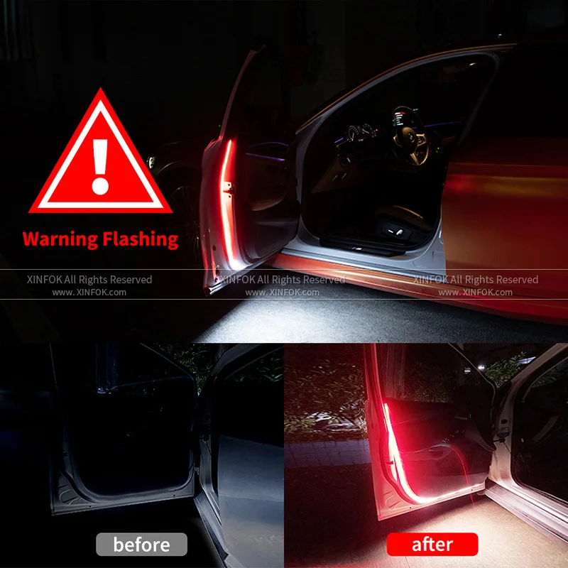 Universal Car Door Light LED Strip Light White Red Color Welcome Light Strobe Flashing Anti Rear-end Collision Safety
Universal Car Door Light LED Strip Light White Red Color Welcome Light Strobe Flashing Anti Rear-end Collision Safety