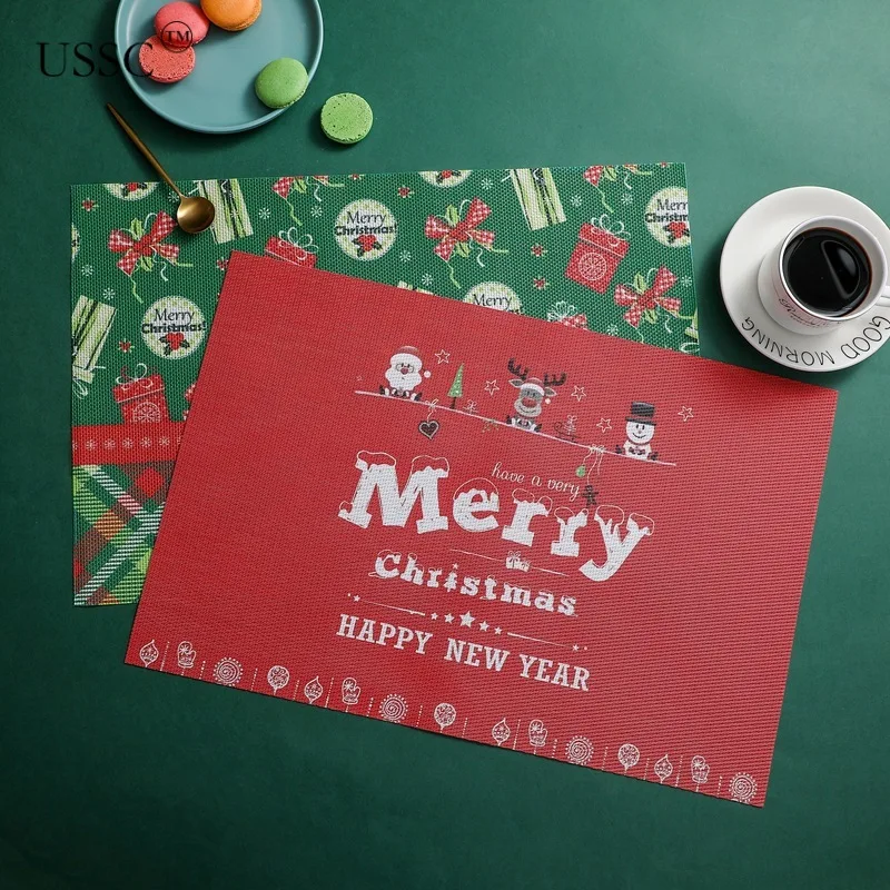 USSC PVC Mat Pad Teslin Mat Christmas Mat Hotel Tableware Mat Printed Table Mat Advertising Mat Coaster Christmas Style HZ187
USSC PVC Mat Pad Teslin Mat Christmas Mat Hotel Tableware Mat Printed Table Mat Advertising Mat Coaster Christmas Style HZ187