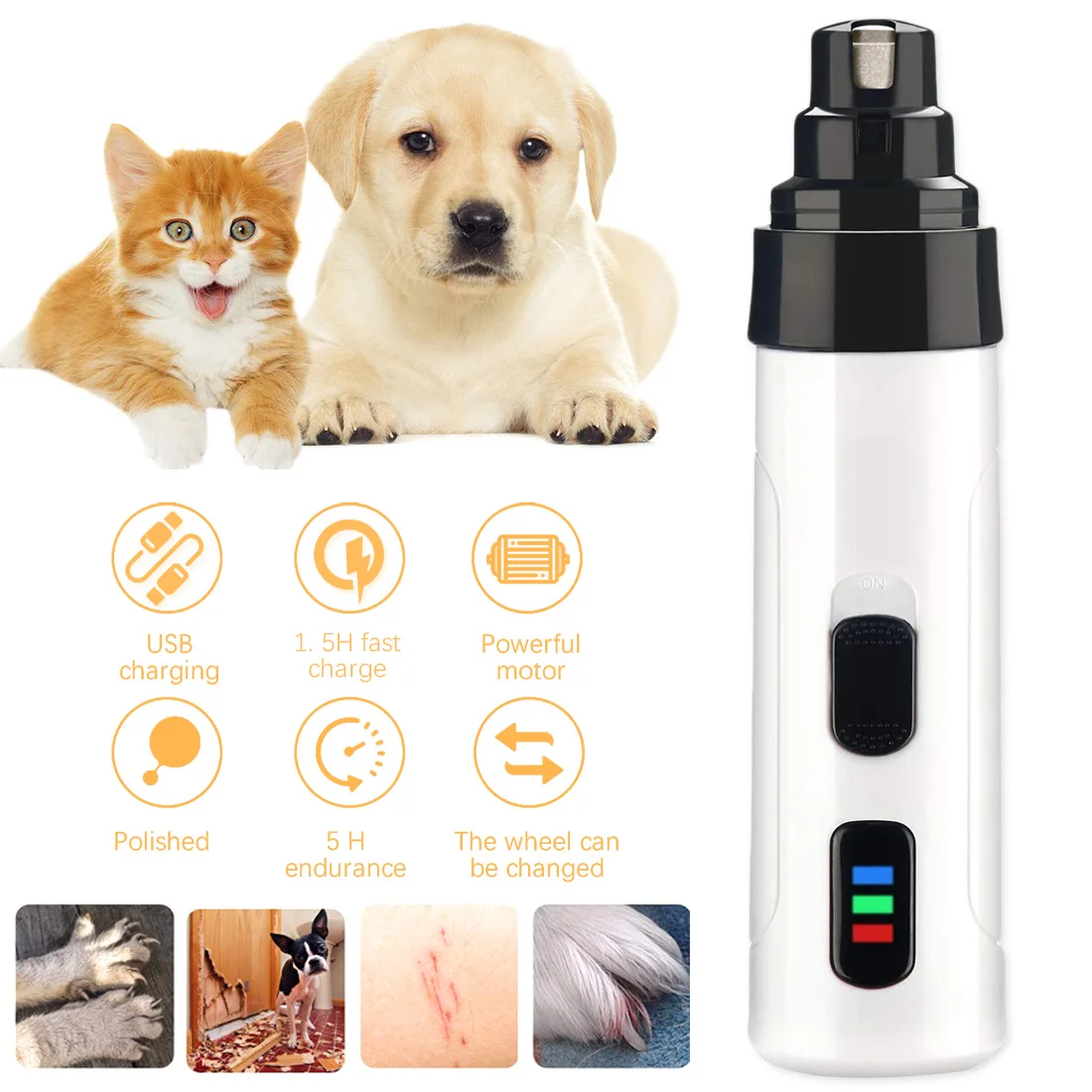 Dog Nail Grinders Professional Electric Cat Nail Clippers Mute Painless Pet Paw Nail Grooming Tool USB Rechargeable Nail Cutter
Dog Nail Grinders Professional Electric Cat Nail Clippers Mute Painless Pet Paw Nail Grooming Tool USB Rechargeable Nail Cutter