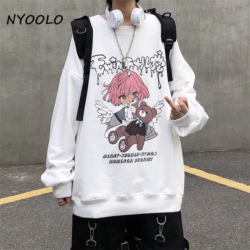 NYOOLO Harajuku Cartoon Angel Bear Letters Print Long Sleeve Pullovers Fleece Sweatshirt Women Autumn Winter O-Neck Warm Hoodies
NYOOLO Harajuku Cartoon Angel Bear Letters Print Long Sleeve Pullovers Fleece Sweatshirt Women Autumn Winter O-Neck Warm Hoodies