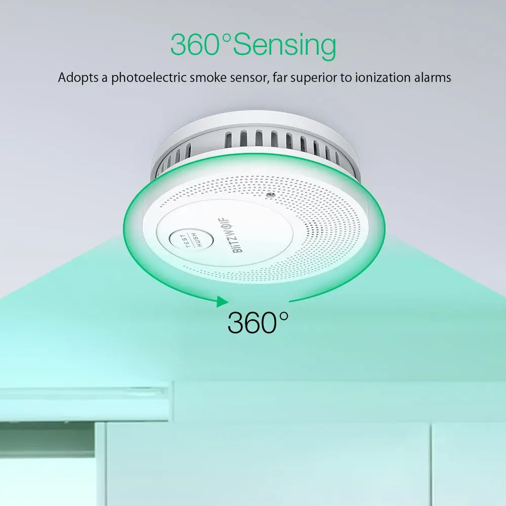 BlitzWolf BW-OS1 Stand-alone Smoke Detector Sensor Rechargeable Anti-fires Alarm Sensor Smart Home Security System Alarm Sensor
BlitzWolf BW-OS1 Stand-alone Smoke Detector Sensor Rechargeable Anti-fires Alarm Sensor Smart Home Security System Alarm Sensor