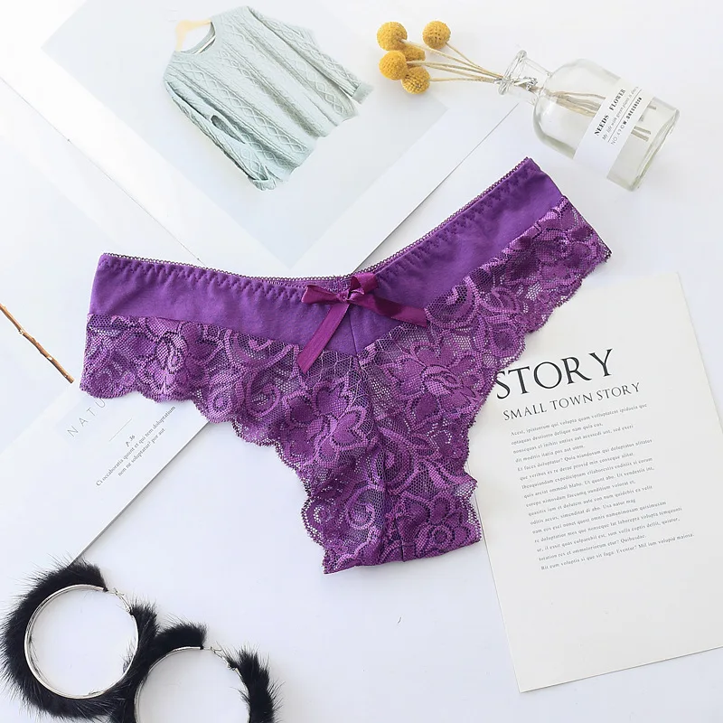 Women's Panties Sexy Lace Transparent Temptation Briefs Low Waist Hip Cutout T-Shaped Panties
Women's Panties Sexy Lace Transparent Temptation Briefs Low Waist Hip Cutout T-Shaped Panties