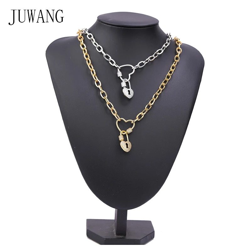 JUWANG O-chain Chokers Necklaces Fashion Jewelry Punk Style DIY Heart Lock Pendant Necklace For Woman Man Party Decoration
JUWANG O-chain Chokers Necklaces Fashion Jewelry Punk Style DIY Heart Lock Pendant Necklace For Woman Man Party Decoration