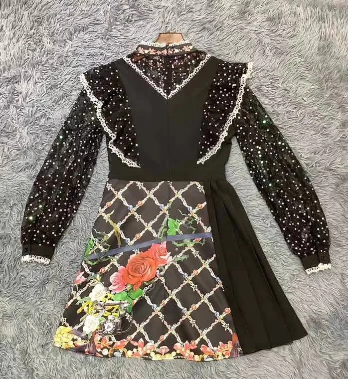 Street Spring High Runway Party Dress Women's Sequins Long Sleeve Print Crystal Mini Black Mujer Festa Vestido
Street Spring High Runway Party Dress Women's Sequins Long Sleeve Print Crystal Mini Black Mujer Festa Vestido