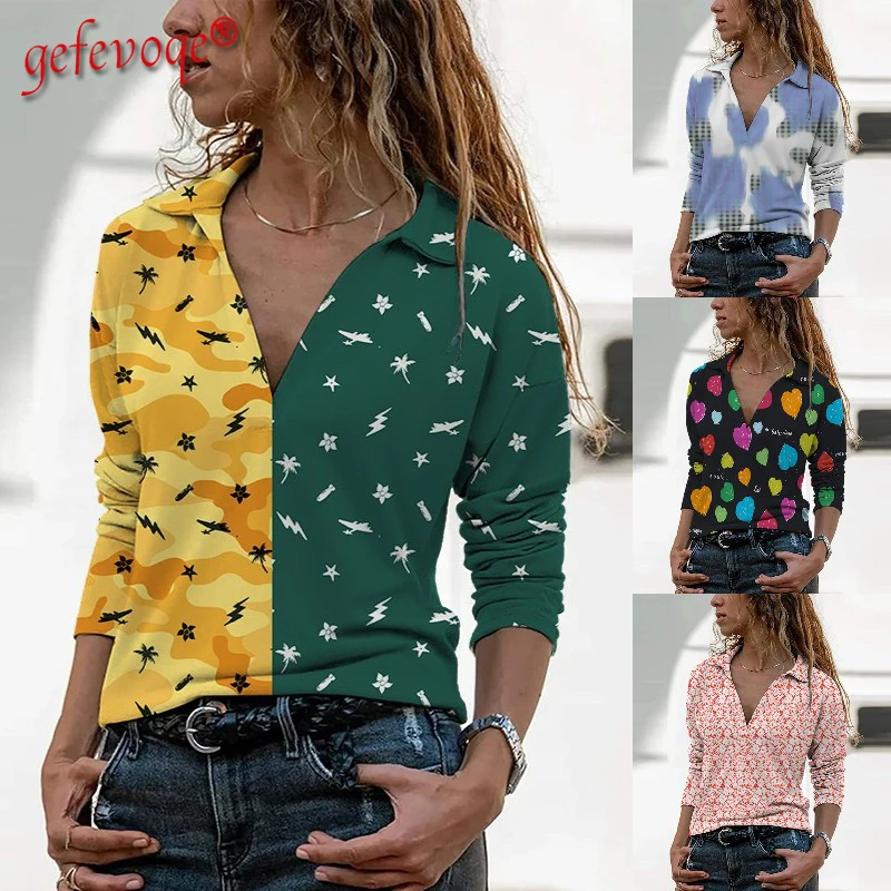 Women Turndown Collar Graphic Printing T Shirt Long Sleeve Harajuku Aesthetic Street Style Tops Autumn Oversize Tee Shirt Femme
Women Turndown Collar Graphic Printing T Shirt Long Sleeve Harajuku Aesthetic Street Style Tops Autumn Oversize Tee Shirt Femme