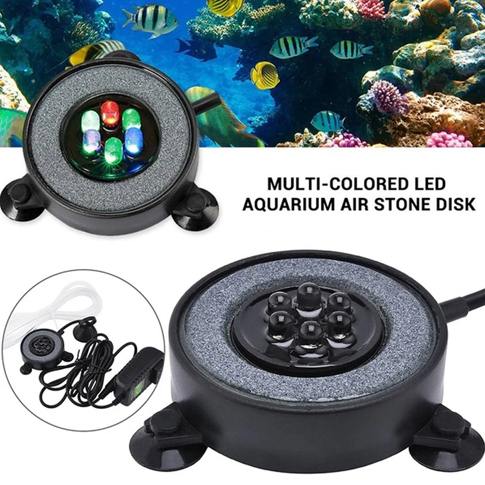 

Светодиодный аквариум будут проходить воздушные пузырьки светильник для аквариумов для рыб, Шторы пузырь каменный диск с 6 Цвет меняющийся ...