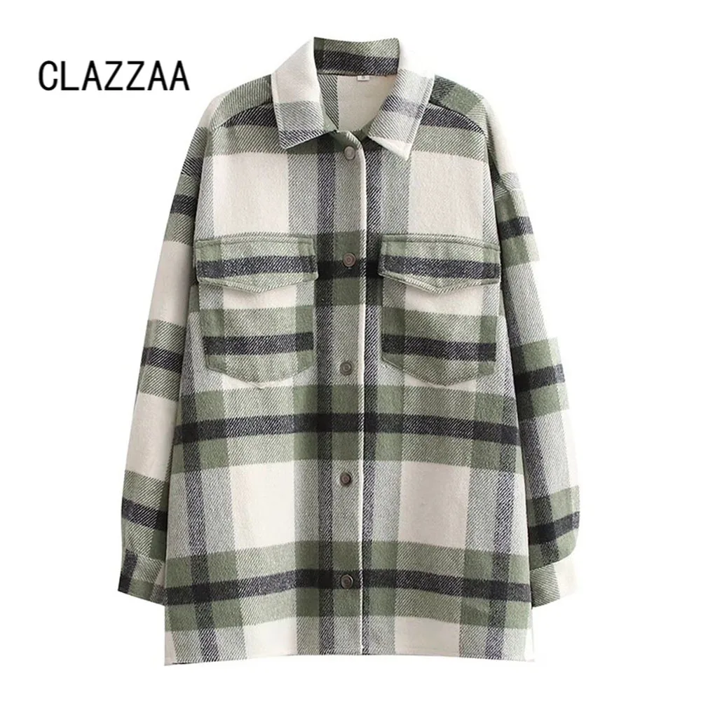 Fall Winter Women Fashion Checkered Jacket Long Sleeves Lapel Collar Single breasted Vintage Warm Coat Outfit Female
Fall Winter Women Fashion Checkered Jacket Long Sleeves Lapel Collar Single breasted Vintage Warm Coat Outfit Female