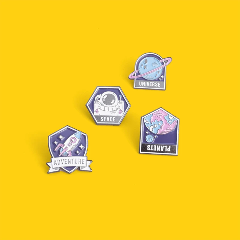 Universe Adventure Astronaut Rocket Enamel Pins Cartoon Planets Brooches for Space Lover Lapel Pin Badge Jewelry Gift Wholesale
Universe Adventure Astronaut Rocket Enamel Pins Cartoon Planets Brooches for Space Lover Lapel Pin Badge Jewelry Gift Wholesale