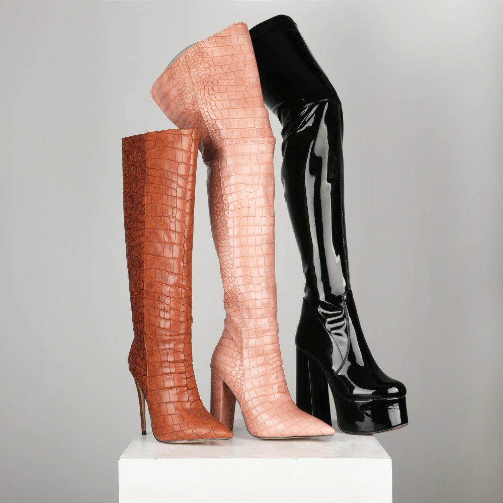WETKISS Big Size Women Knee Boots Sexy Pointed Toe Thin High Heels Shoes Woman Stiletto Heel Embossed Ladies Boots Fashion Shoes
WETKISS Big Size Women Knee Boots Sexy Pointed Toe Thin High Heels Shoes Woman Stiletto Heel Embossed Ladies Boots Fashion Shoes