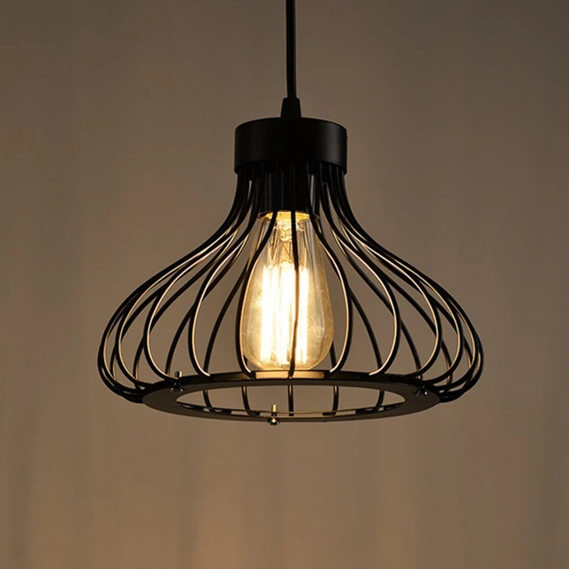 Suspension Black Industrial Cage Vintage Suspensions Luminaire Retro Antique Suspensions Fixture Cage Base E27 Ceiling Light Fix
Suspension Black Industrial Cage Vintage Suspensions Luminaire Retro Antique Suspensions Fixture Cage Base E27 Ceiling Light Fix