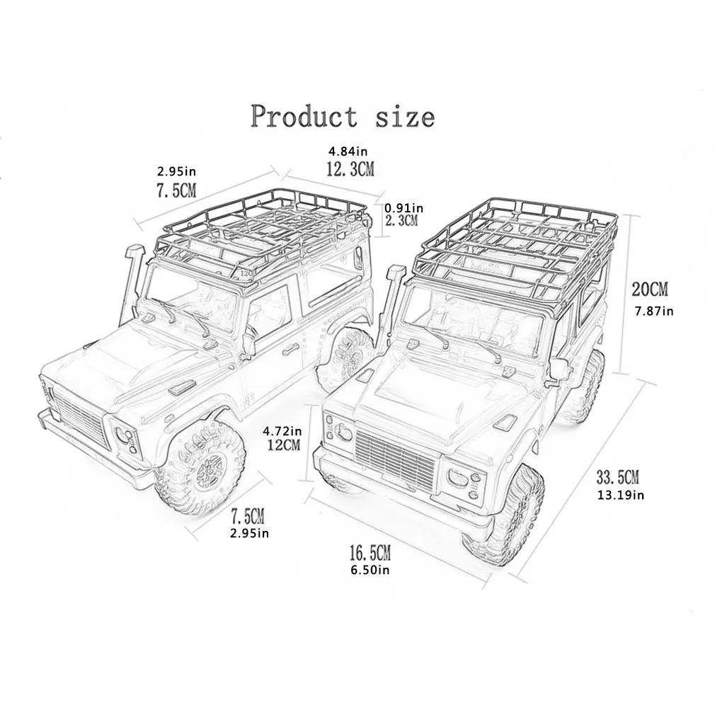 MN90 1/12 2.4G 4WD RC Car w/ Front LED Light 2 Body Shell Roof Rack Crawler Off-Road Truck RTR Toy Christmas Kids Gifts 2021 New
MN90 1/12 2.4G 4WD RC Car w/ Front LED Light 2 Body Shell Roof Rack Crawler Off-Road Truck RTR Toy Christmas Kids Gifts 2021 New
