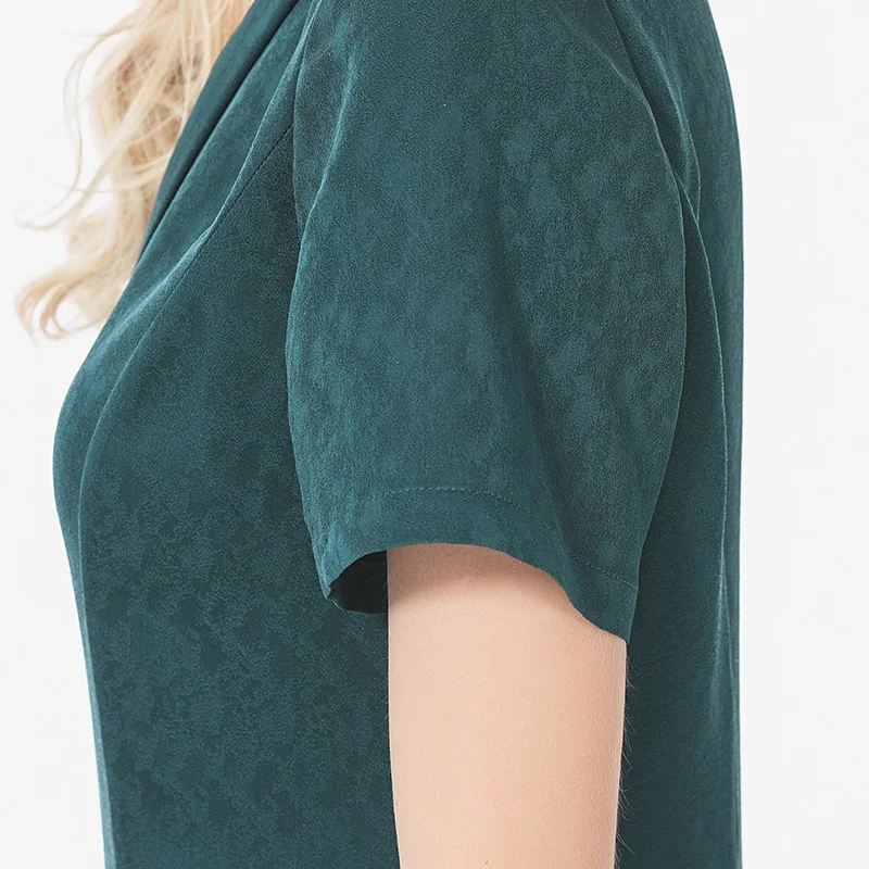 VOA Silk 22m/m Green Jacquard V-Neck Dresses for Women AE13 Fashion Office Lady Short Sleeve Slim Thin Expandable Dress Summer
VOA Silk 22m/m Green Jacquard V-Neck Dresses for Women AE13 Fashion Office Lady Short Sleeve Slim Thin Expandable Dress Summer