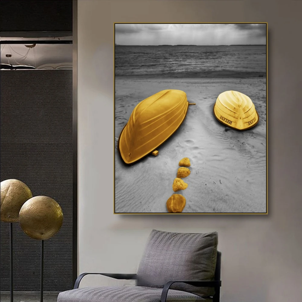 Laeacco Gold Ship Canvas Painting Calligraphy Wall Art Wall Pictures Posters Print for Living Room Home Decor No Frame
Laeacco Gold Ship Canvas Painting Calligraphy Wall Art Wall Pictures Posters Print for Living Room Home Decor No Frame