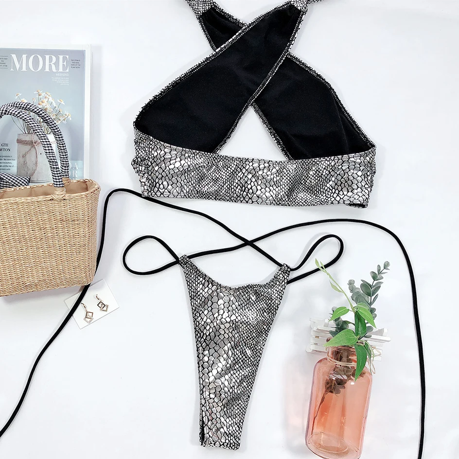 Bikini 2020 Push Up Swimwear Women High Waist Bikinis Set Sexy Snakeskin Thong Swimsuit Summer Bathing Swimming Suit for Woman
Bikini 2020 Push Up Swimwear Women High Waist Bikinis Set Sexy Snakeskin Thong Swimsuit Summer Bathing Swimming Suit for Woman