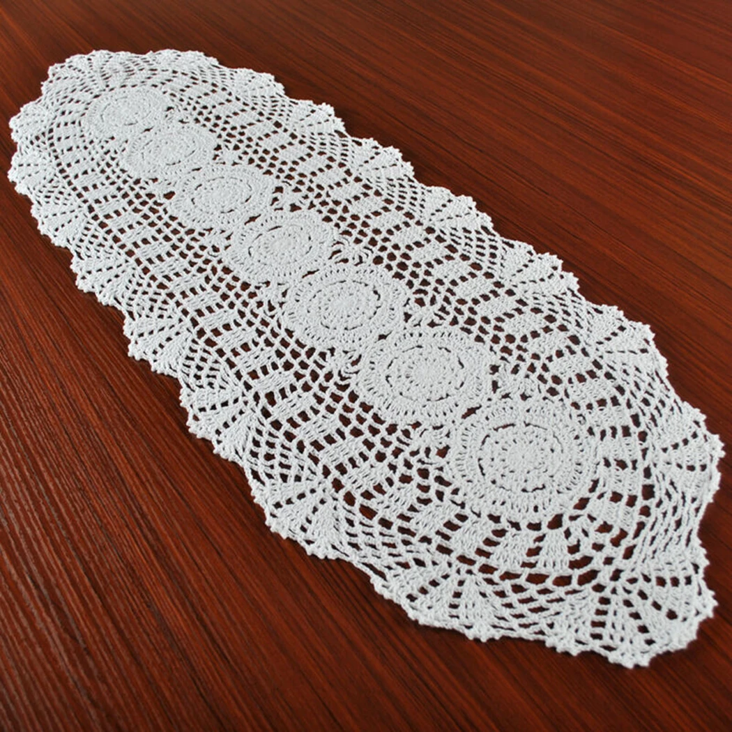 Vintage Crocheted Lace Table Runner Cotton Floral Tablecloth Decorative Tablecloth Dining Table Cover Wedding Hotel Home Decor
Vintage Crocheted Lace Table Runner Cotton Floral Tablecloth Decorative Tablecloth Dining Table Cover Wedding Hotel Home Decor