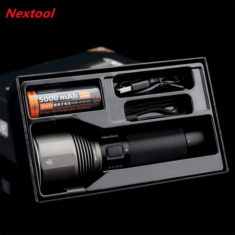 Original Nextool Led Flashlight USB Rechargeable 5 lighting Modes 2000Lumens With 5000mAh Battery Strong Light
Original Nextool Led Flashlight USB Rechargeable 5 lighting Modes 2000Lumens With 5000mAh Battery Strong Light