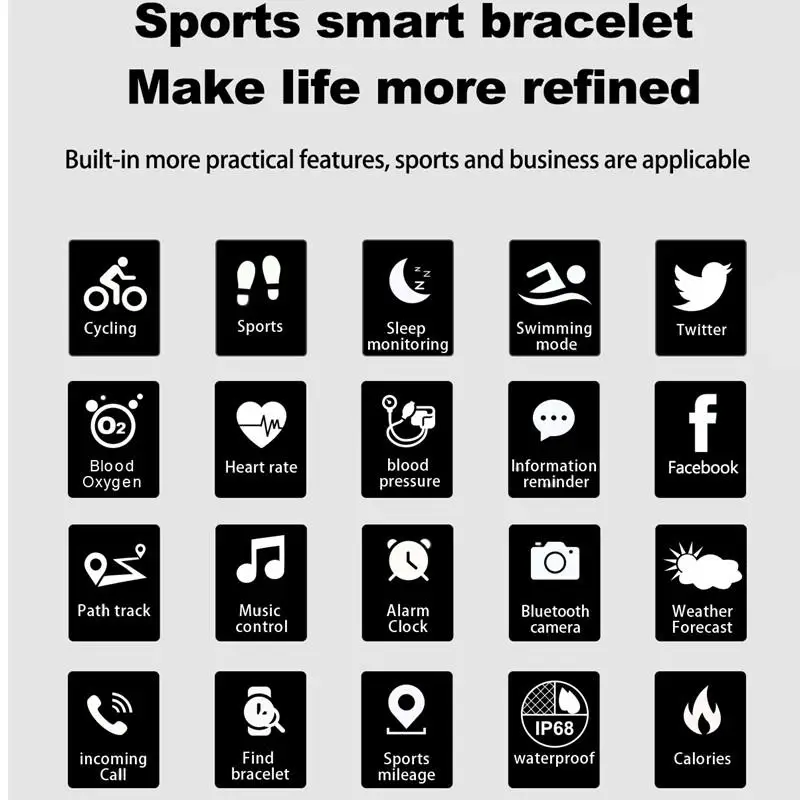 F64HR smart fitness bracelet color screen IP68 waterproof heart rate GPS tracking bracelet for IOS/Android smart band
F64HR smart fitness bracelet color screen IP68 waterproof heart rate GPS tracking bracelet for IOS/Android smart band