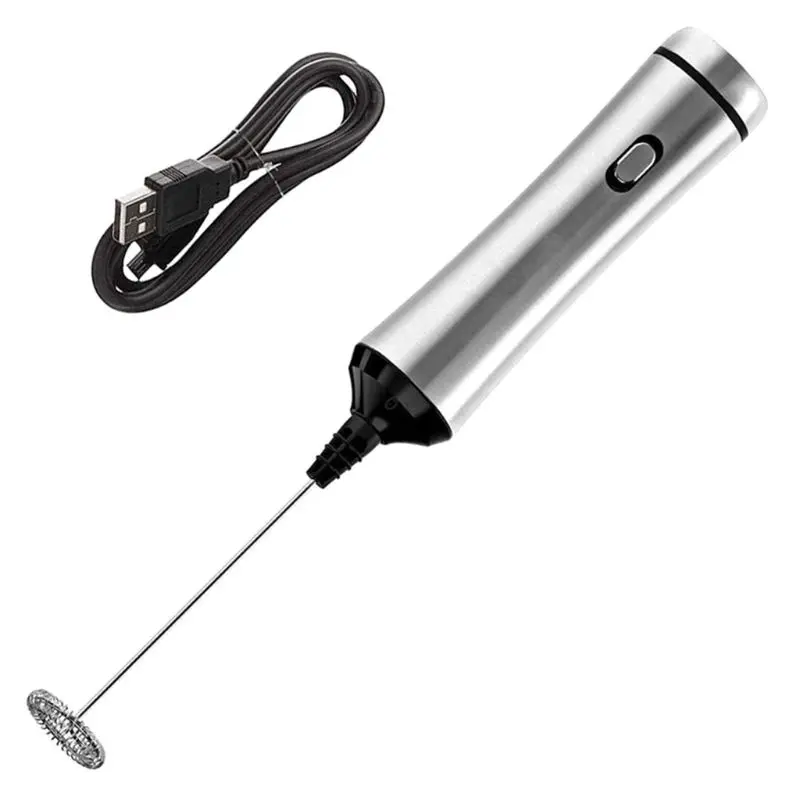Usb Chargeable Double Spring Whisk Head Electric Milk Frother Stainless Steel Handheld Milk Foamer
Usb Chargeable Double Spring Whisk Head Electric Milk Frother Stainless Steel Handheld Milk Foamer