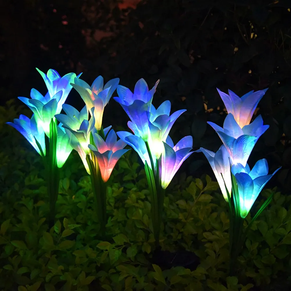 4 LED Solar Power Lily Flower Stake Lights Outdoor Garden Path Luminous Lamps Outdoor Garden Wedding Home Light Decor
4 LED Solar Power Lily Flower Stake Lights Outdoor Garden Path Luminous Lamps Outdoor Garden Wedding Home Light Decor