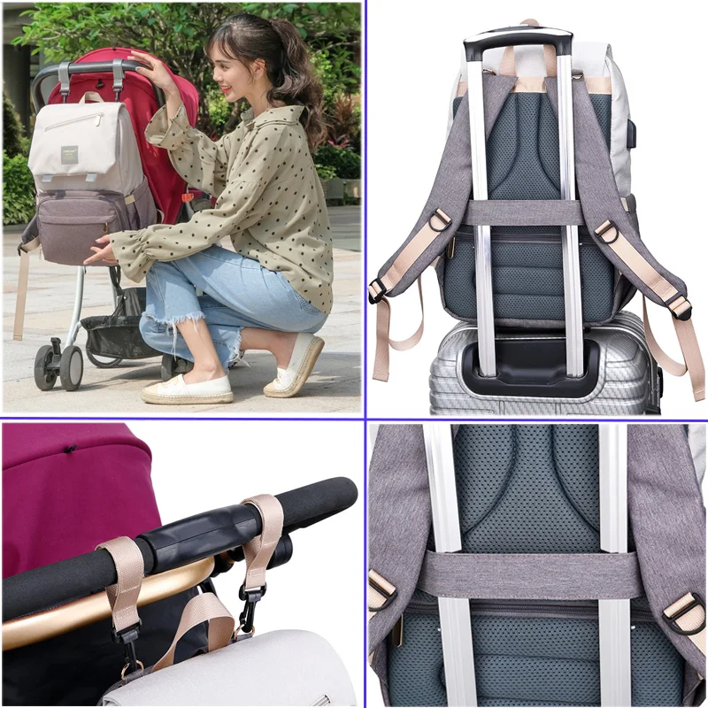 2021 New Baby Bag Mummy Maternity Backpack Baby Stroller Knapsack Waterproof Handbag Nursing Nappy Rucksack Kid Going Out Bags