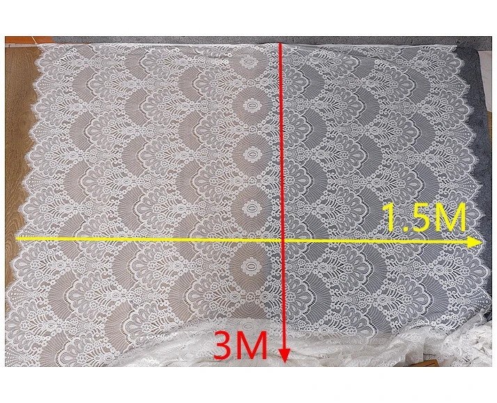 3 meters long export eyelash lace lace fabric bearded edge DIY wedding dress clothing lace fabric
3 meters long export eyelash lace lace fabric bearded edge DIY wedding dress clothing lace fabric