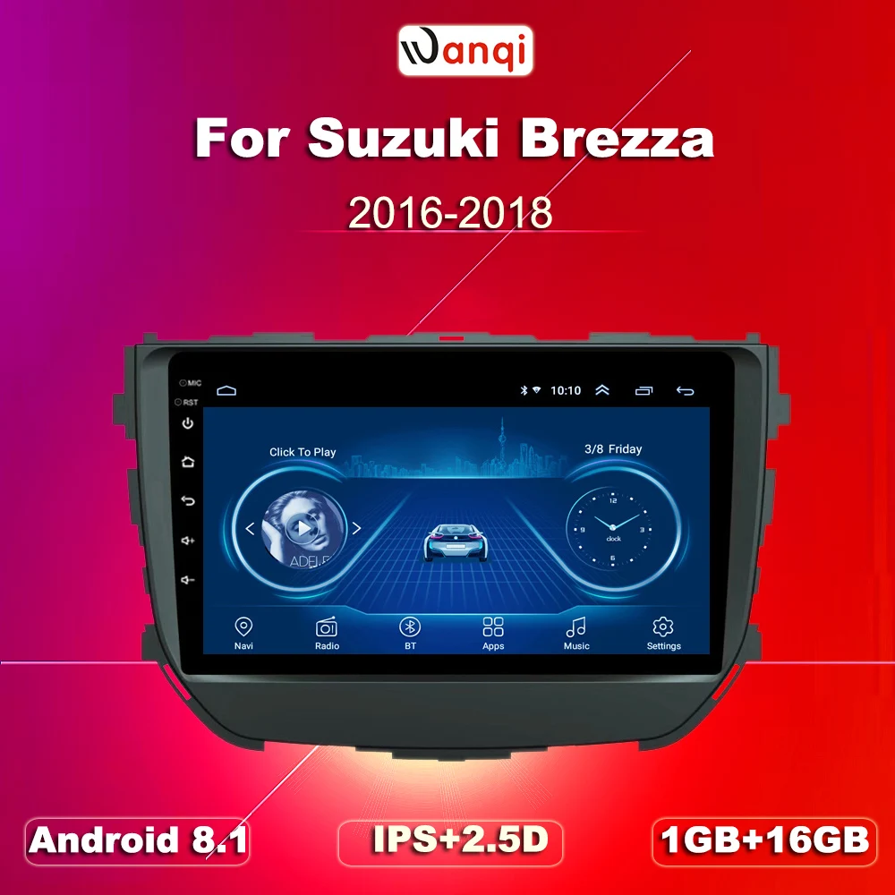 9 дюймов Android 9. 0 2.5D Закаленное HD Сенсорное радио для Maruti Suzuki Brezza 8 1 2016 с Bluetooth USB WIFI