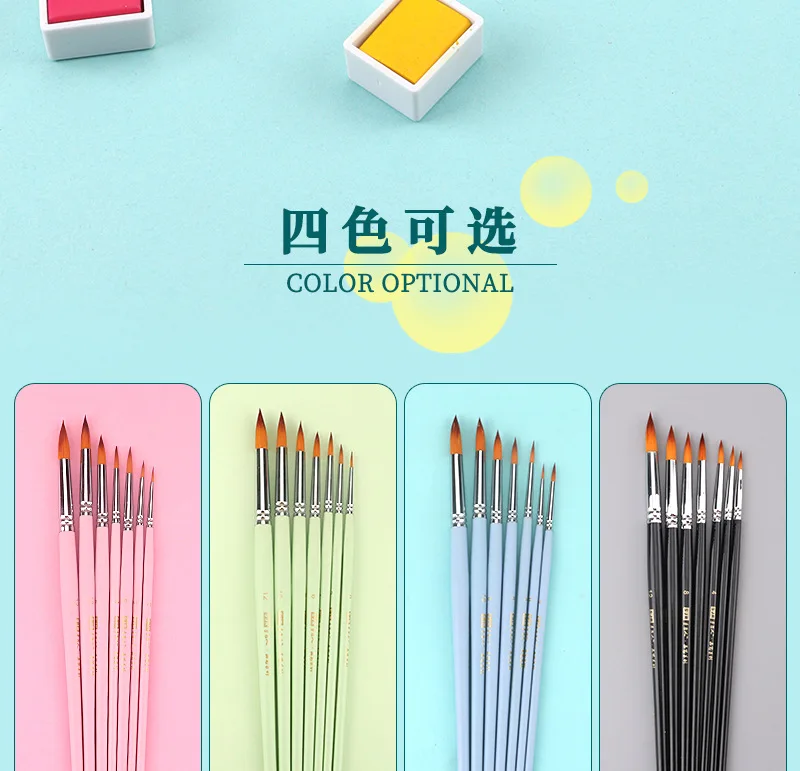 7Pcs Nylon Artist Paint brush Pig bristles brushes for painting Professional Watercolor Gouache Supplies Oil Acrylic drawing
7Pcs Nylon Artist Paint brush Pig bristles brushes for painting Professional Watercolor Gouache Supplies Oil Acrylic drawing