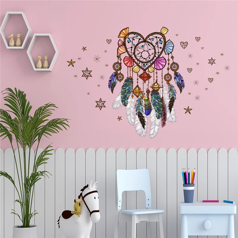 Colourful Creative Feather Dream Catcher Wall Stickers Room Decoration Teenager Aesthetic Bedroom Living Room Decor Wallpaper
Colourful Creative Feather Dream Catcher Wall Stickers Room Decoration Teenager Aesthetic Bedroom Living Room Decor Wallpaper