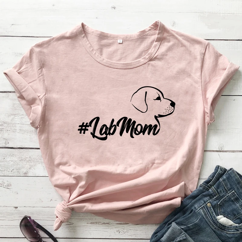 Labmom 100% хлопковая футболка Милая женская с рисунком Лабрадора топ забавная собака