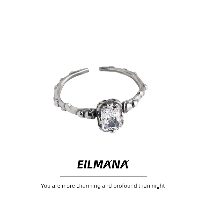 Eilmana Simple Bone Gemstone 925 Sterling Silver Vintage Ring for Women Special-Interest Design Cold Style Advanced Open Ring
Eilmana Simple Bone Gemstone 925 Sterling Silver Vintage Ring for Women Special-Interest Design Cold Style Advanced Open Ring