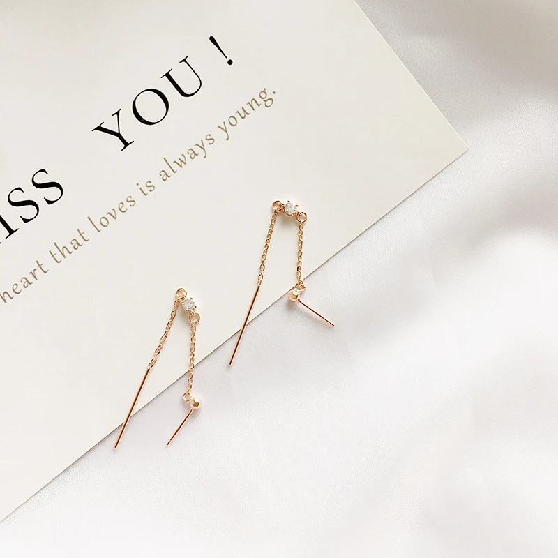 Korean gold secretary the the same sterling silver earring set with zircon tassel earrings33
Korean gold secretary the the same sterling silver earring set with zircon tassel earrings33