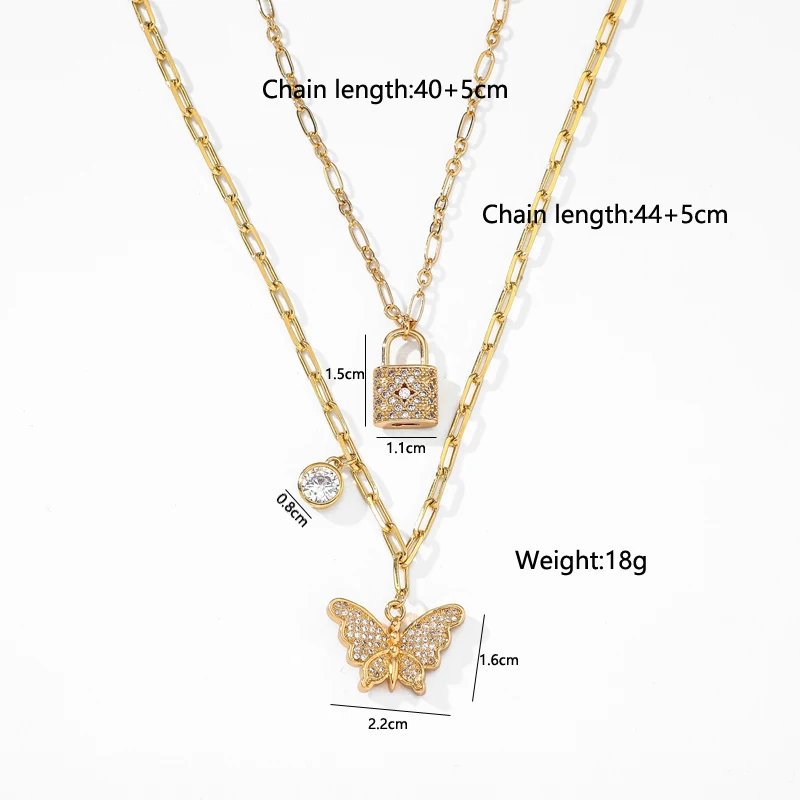 Multi Layer Crystal Lock Pendant Choker Necklace Rhinestone Padlock Butterfly Chain Necklace Collier Best Couple Jewelry Gift
Multi Layer Crystal Lock Pendant Choker Necklace Rhinestone Padlock Butterfly Chain Necklace Collier Best Couple Jewelry Gift