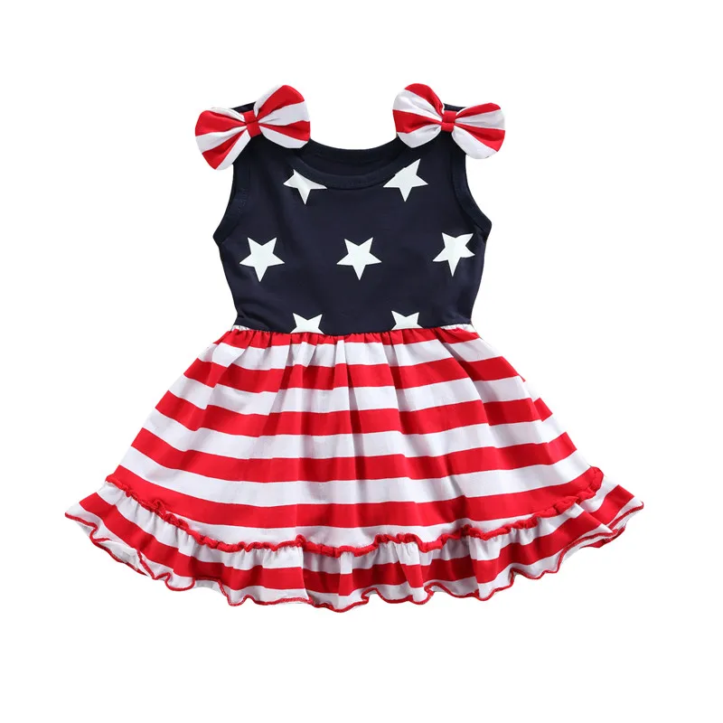 Детское платье, сарафан без рукавов в полоску со звездами на День независимости на лето от 0 до 4 лет 
Детское платье, сарафан без рукавов в полоску со звездами на День независимости на лето от 0 до 4 лет